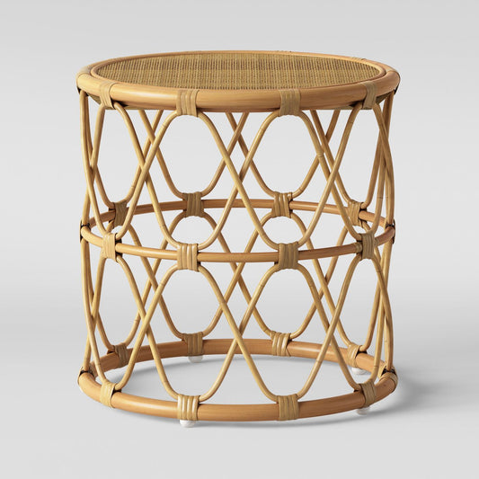 Boho Rattan Accent Table