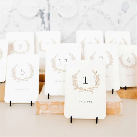 Cream Laurel Wreath Table Numbers