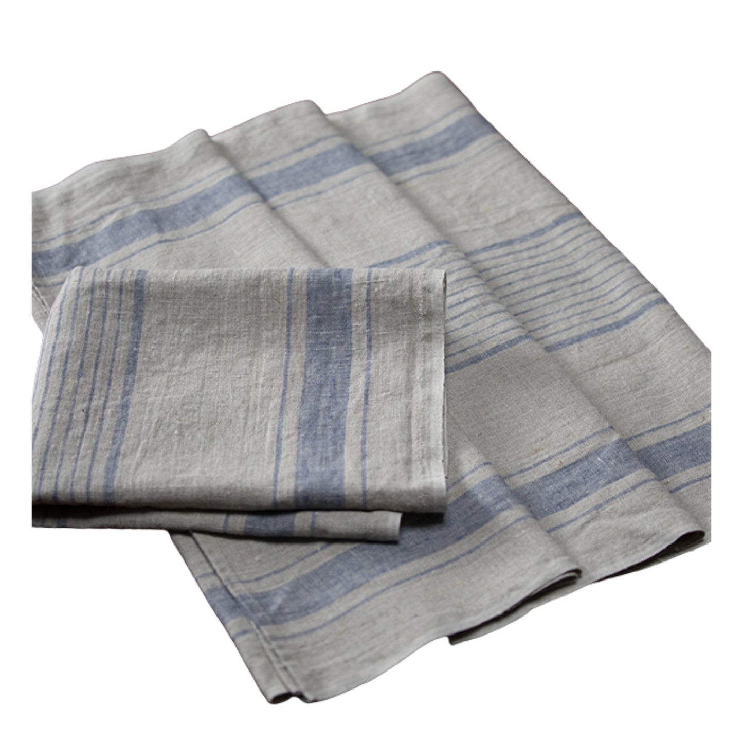 Bleu French Stripes Linen Table Runner