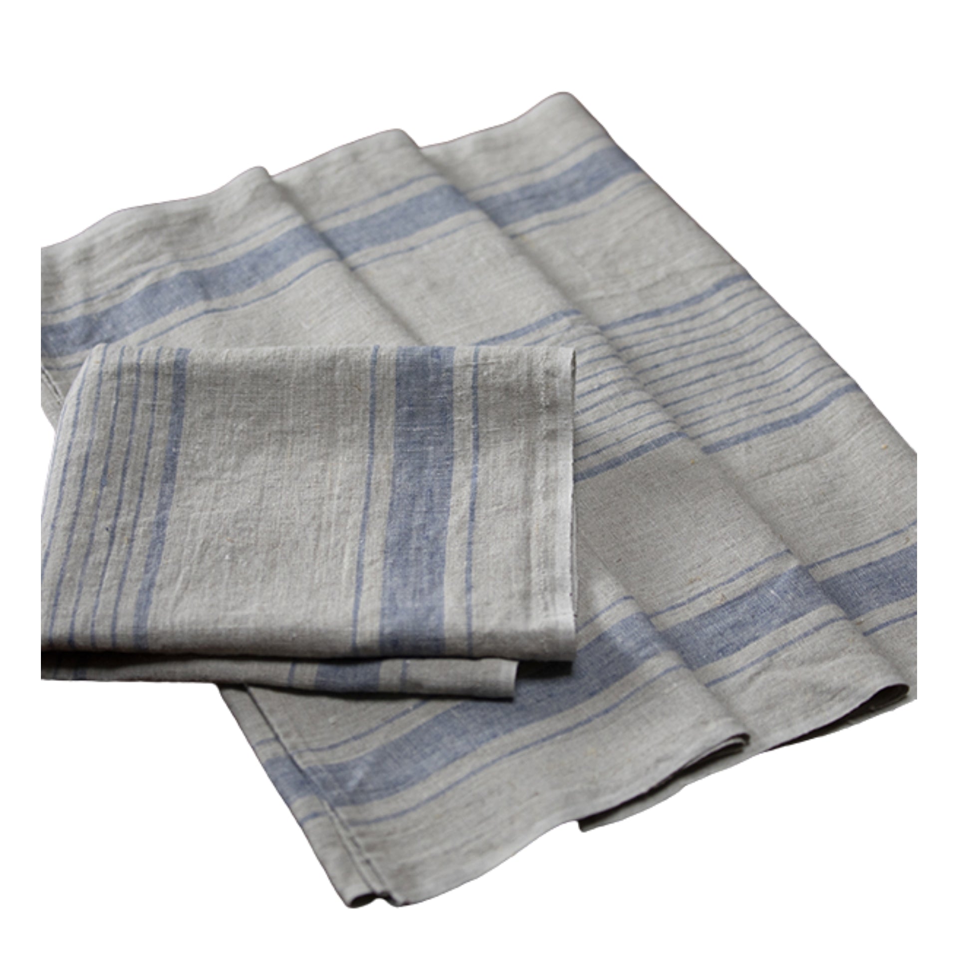 Bleu French Stripes Linen Table Runner