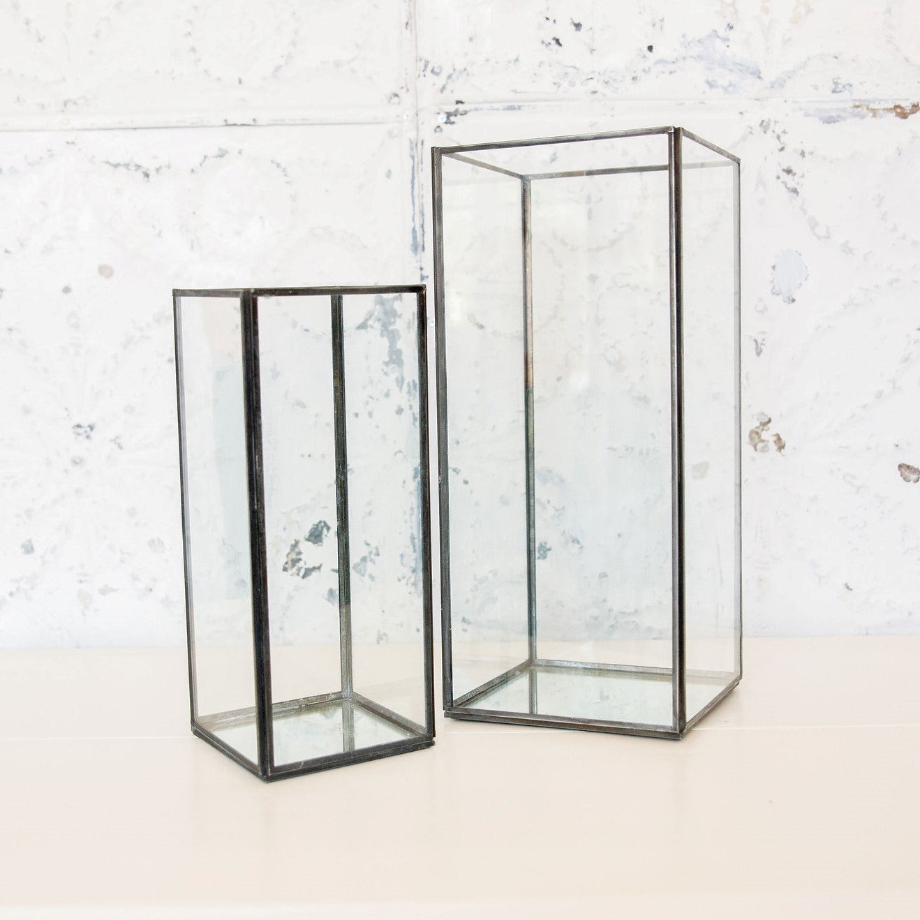 Antiqued Brass Square Lantern Collection