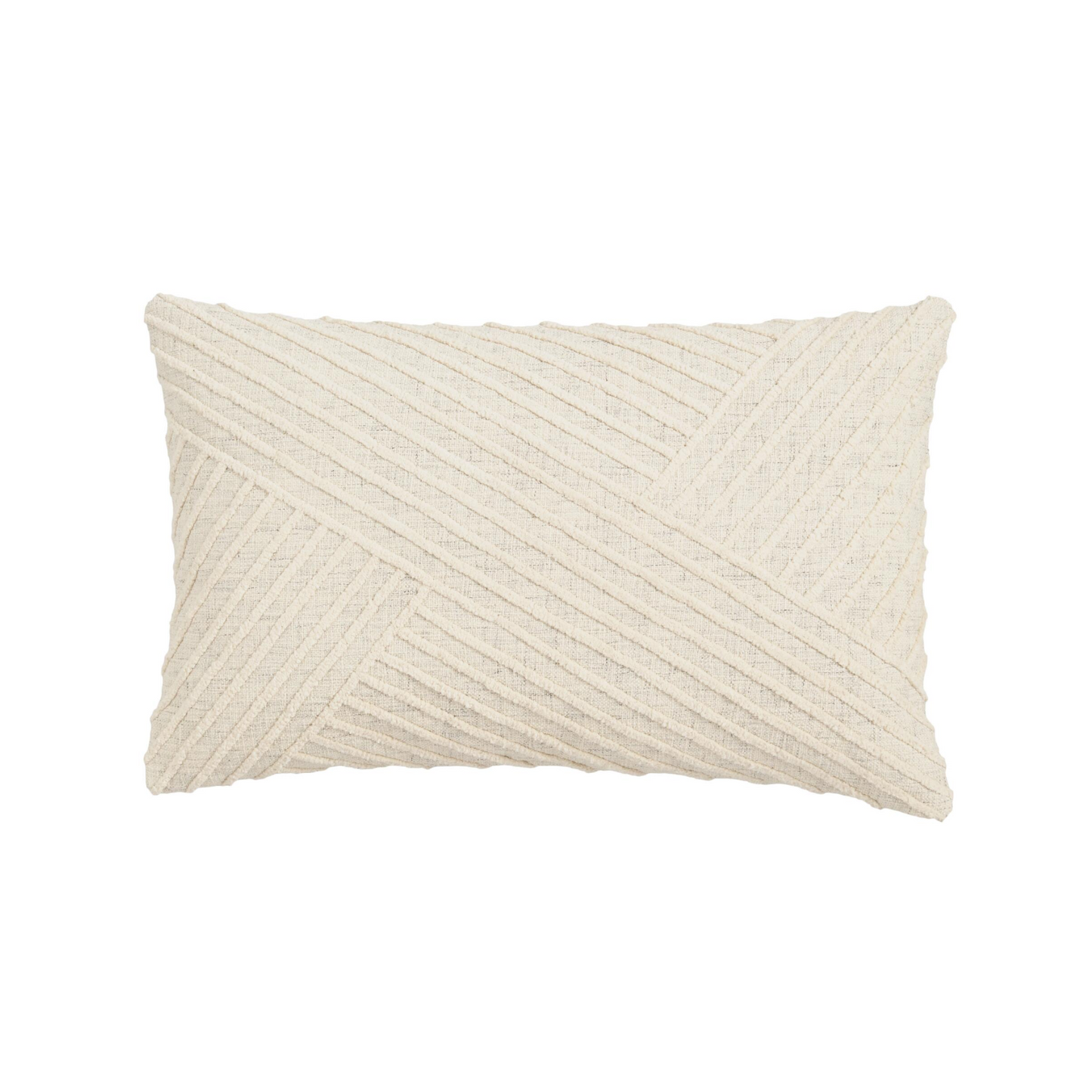 Heathered Ivory Angled Stripes Pillow