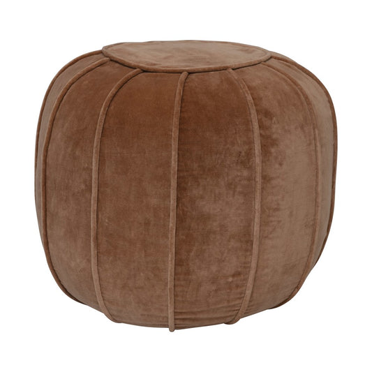 Velvet Pouf in Sand