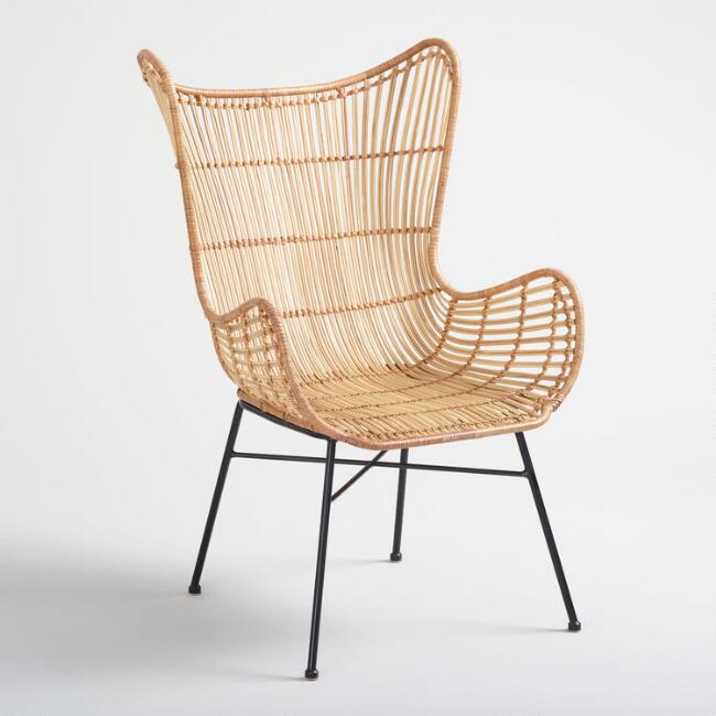 Wicker Wing Back Chair