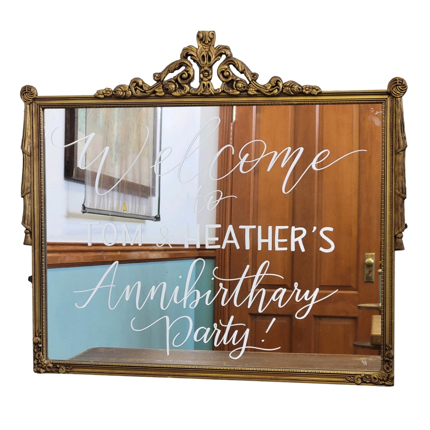 Gold Mirror with Top Detail