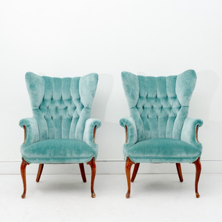 Turquoise Wing Back Arm Chair