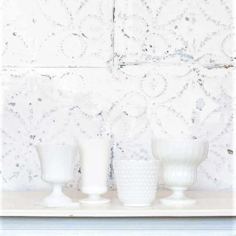 Milk Glass Vase - Large