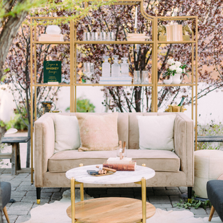 Taupe Velvet Loveseat