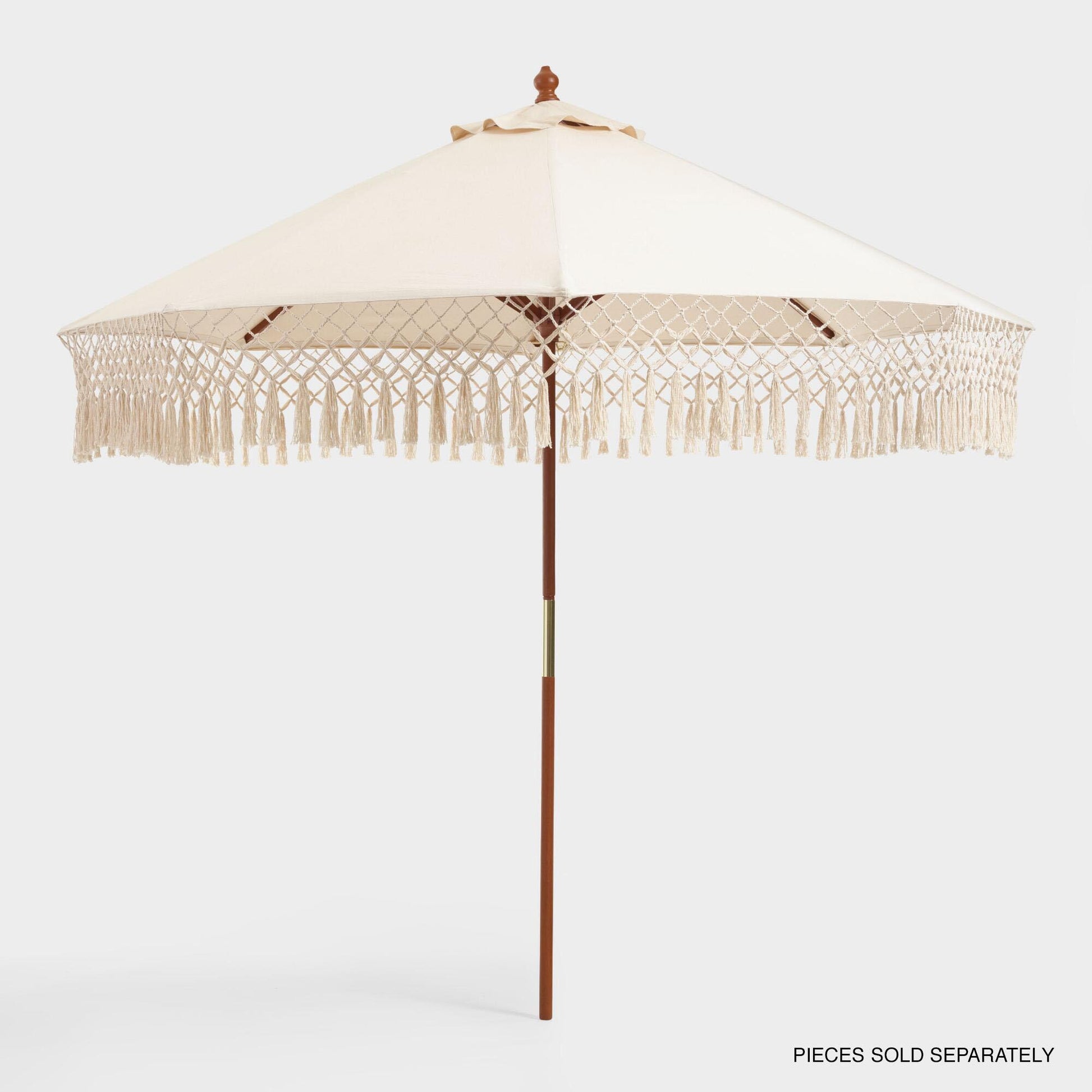 9 ft Umbrella with fringe: Vanilla