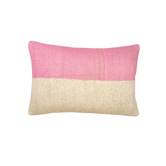 Kilim Lumbar Pink Colorblock Pillow