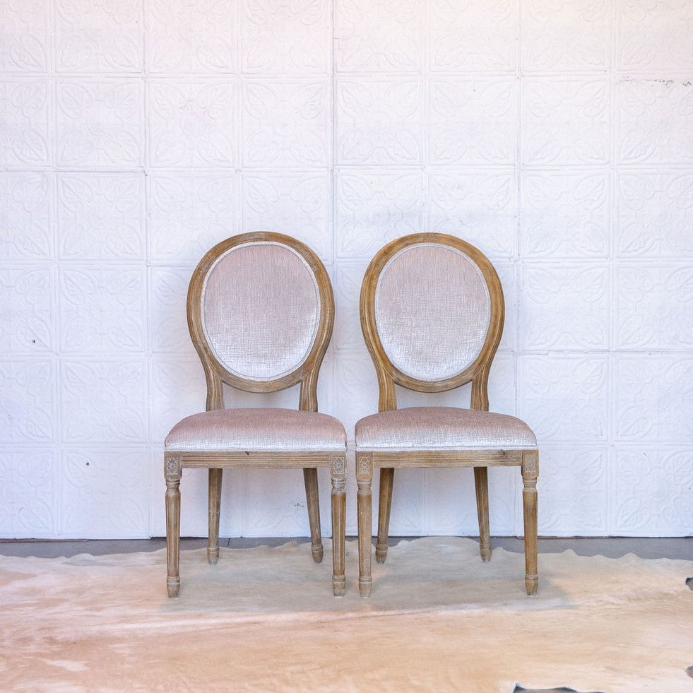 Grey Velvet Oval Back Chair