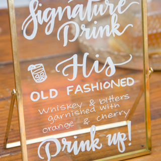 Gold Framed Glass Sign