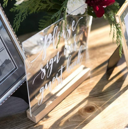 "Please sign our guestbook" Acrylic Sign