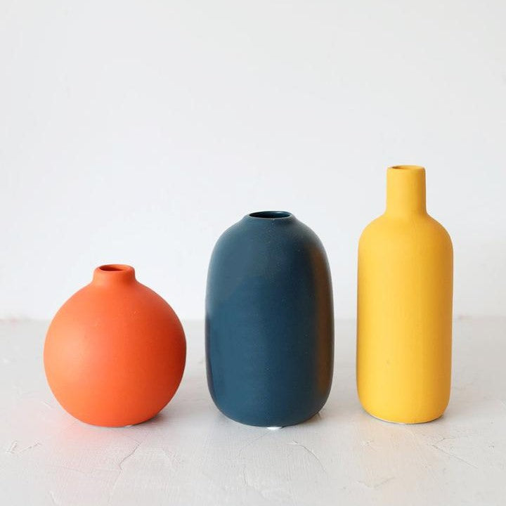 Bright Ceramic Bud Vases