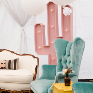 Turquoise Wing Back Arm Chair