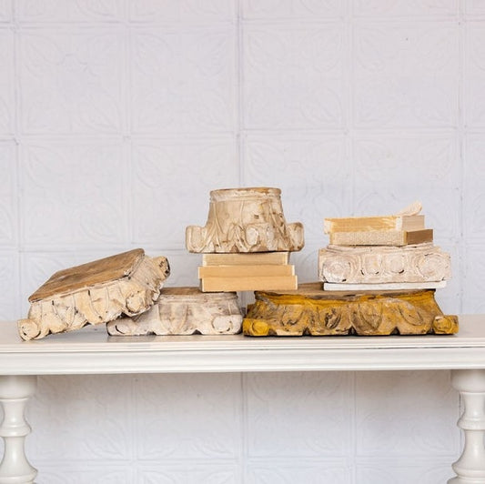 Distressed Column Pediment