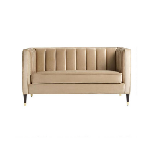 Taupe Velvet Loveseat