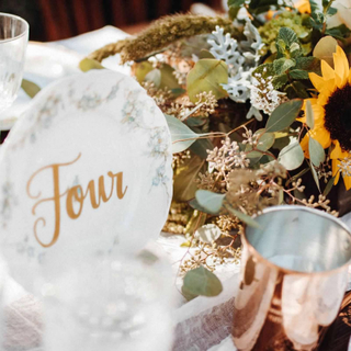 Vintage Floral Plate: Table Number