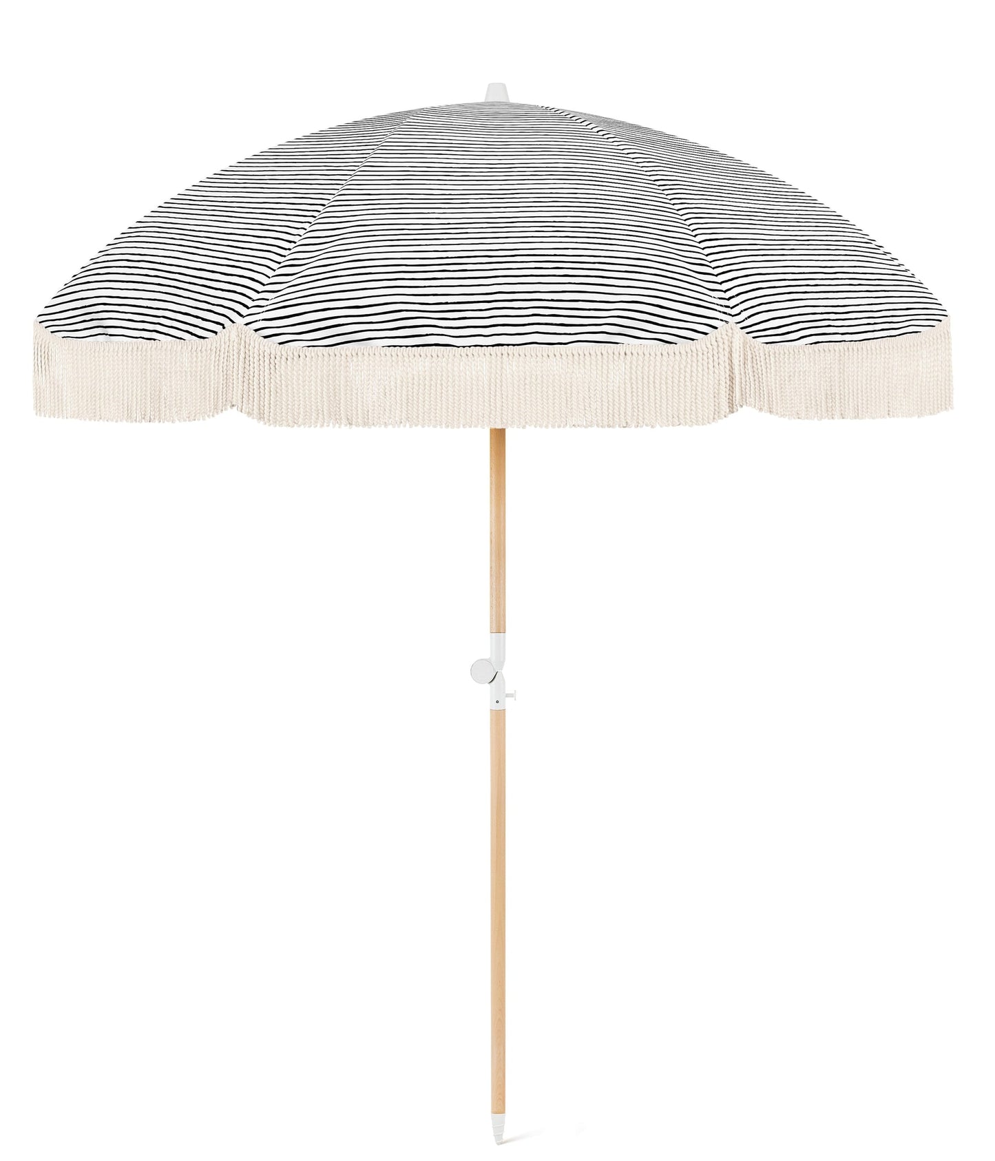 Fringe Market Umbrella: Navy Stripes