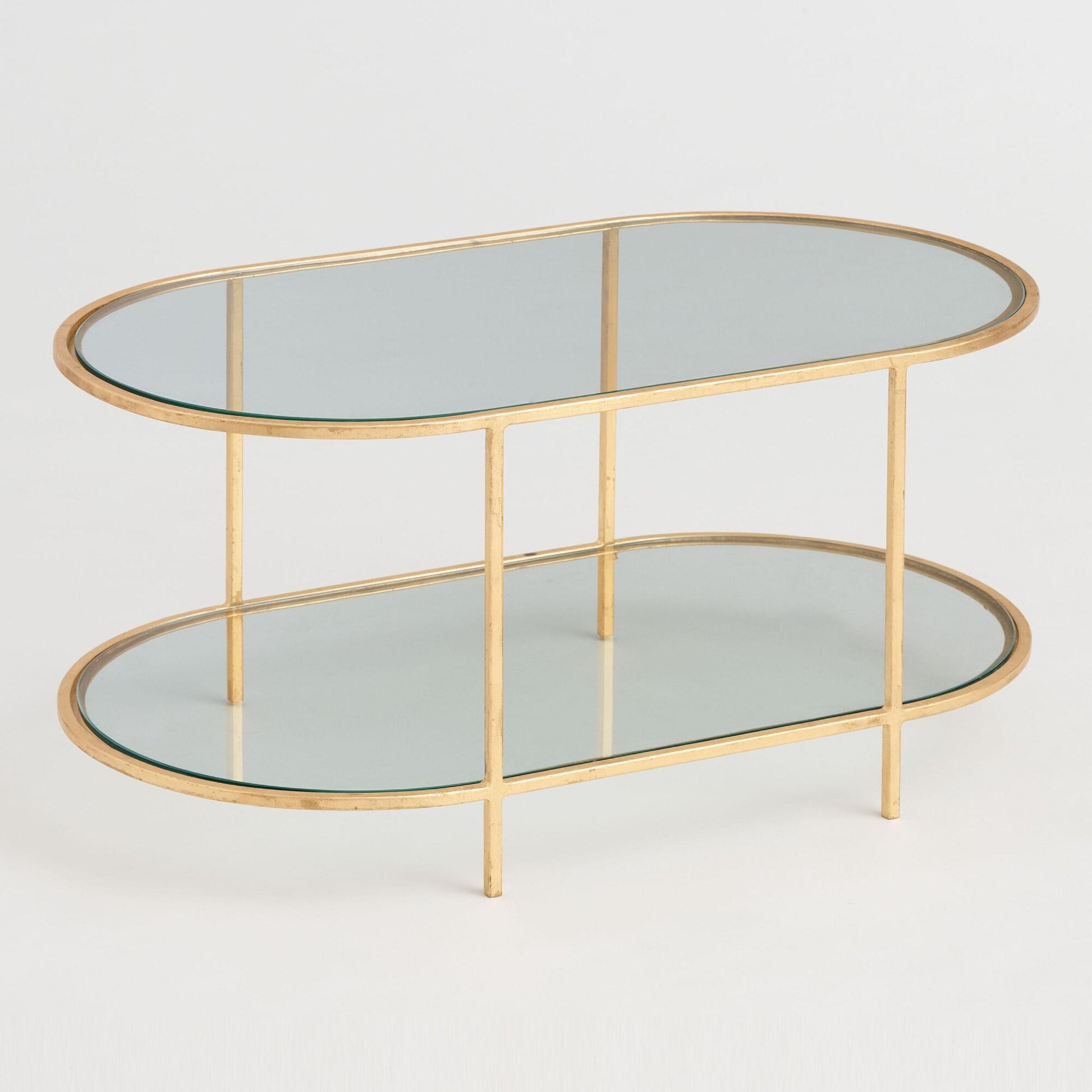 Gold Leaf Oval Coffee Table