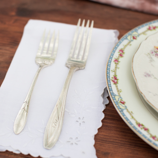 Mismatched Vintage Napkins - White