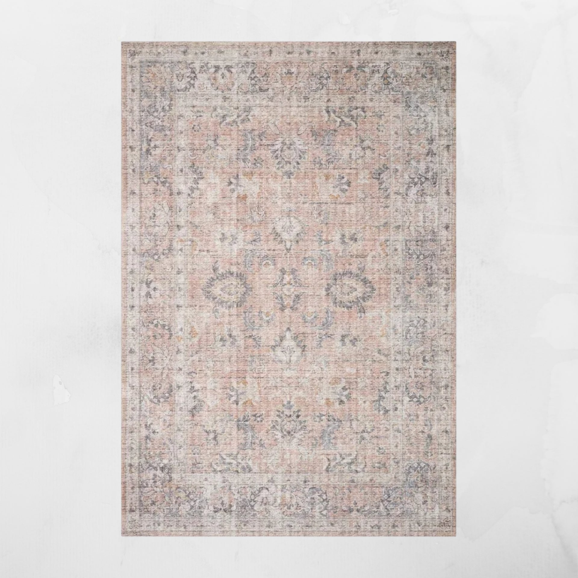 Blush/ Grey Traditional Rug