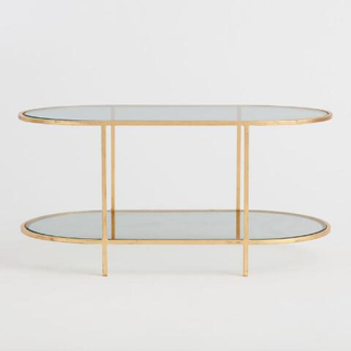 Gold Leaf Oval Coffee Table