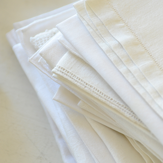 Mismatched Vintage Napkins - White