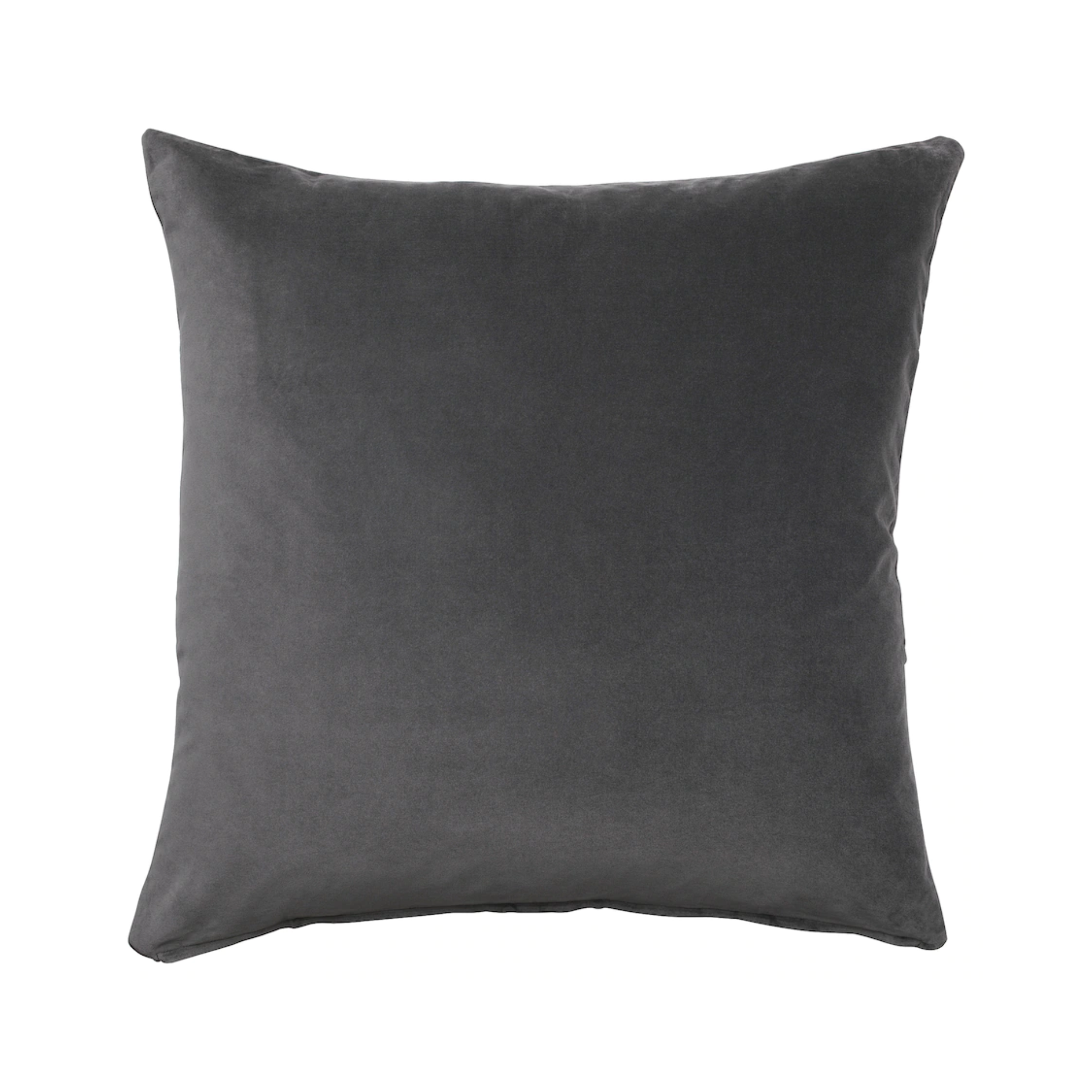 Charcoal Velvet Accent Pillow