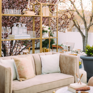 Taupe Velvet Loveseat