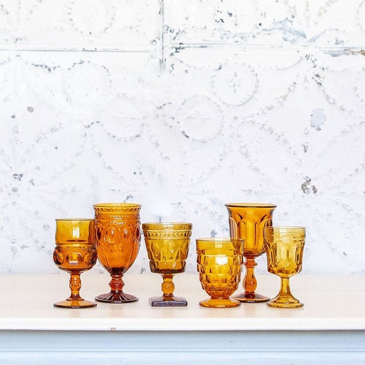 Vintage Amber Goblet