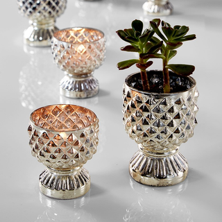 Vintage Mercury Hobnail Votive/Bud Vase