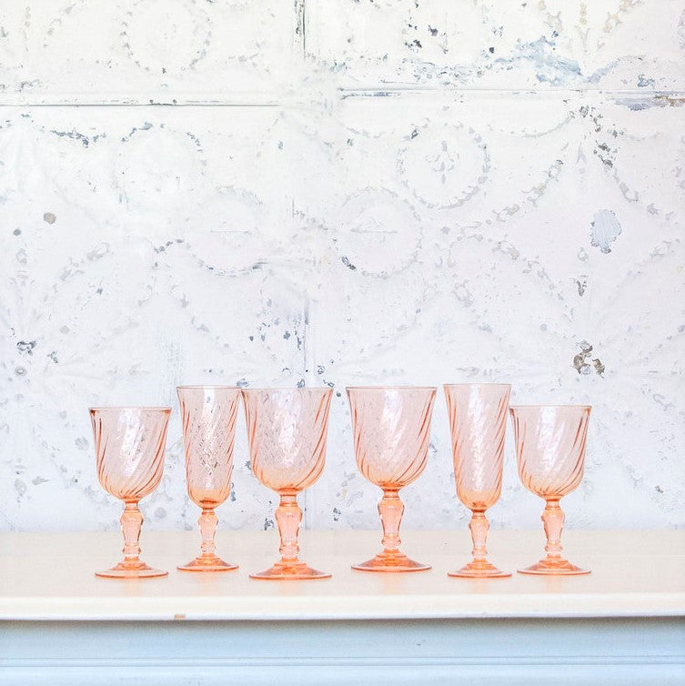 Blush Swirl Glass: Water