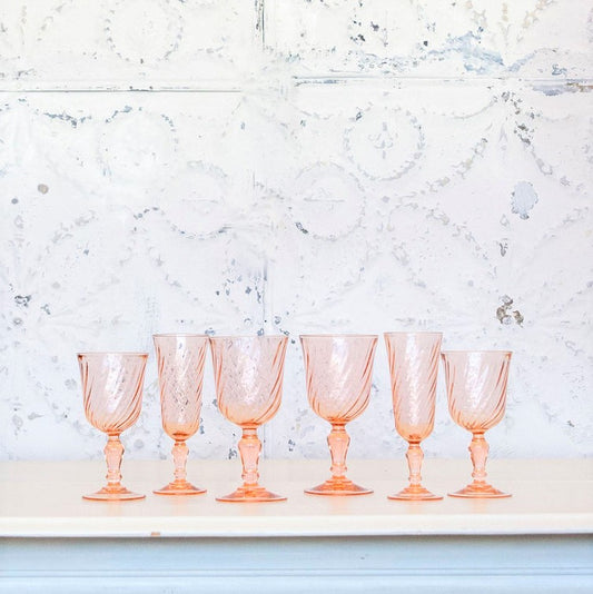 Blush Swirl Glass: Water