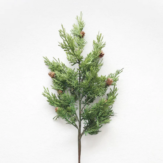Faux Juniper Branch with Mini Pine Cone Accent