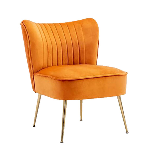 Orange Ribbed Velvet Chair