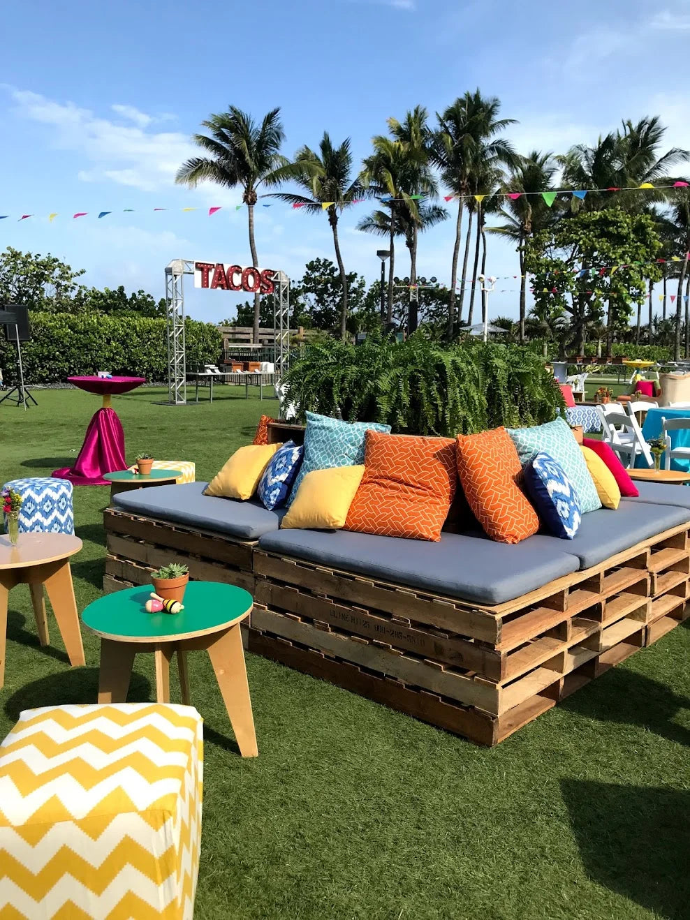 Small Round Ottoman - White