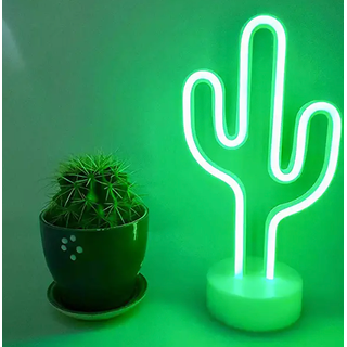 Green Cactus Neon Light