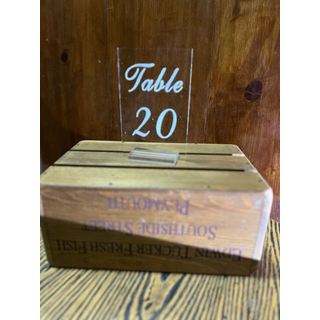 Clear with White Table Numbers