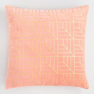 Coral Gold Geo Pillow