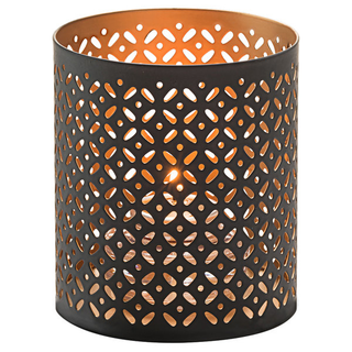 Black and Gold Perforated Metal Votive