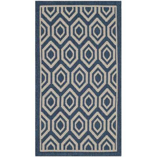 Navy Diamond Outdoor Rug