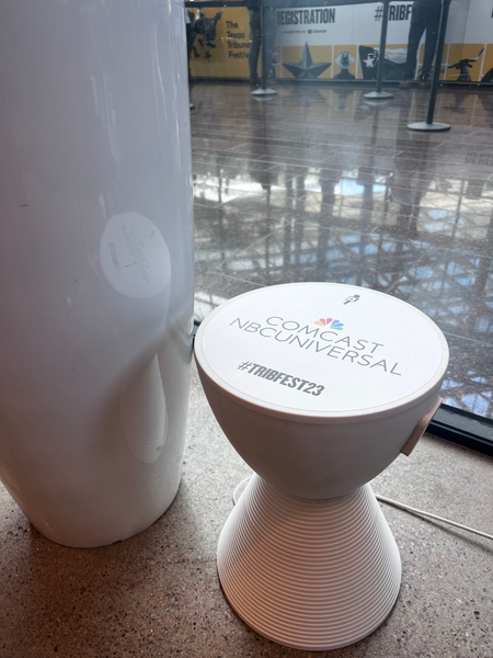 White Charging Stool