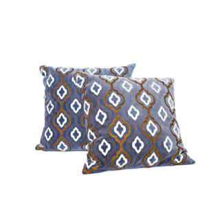 Blue & Gold Quatrefoil Pillow
