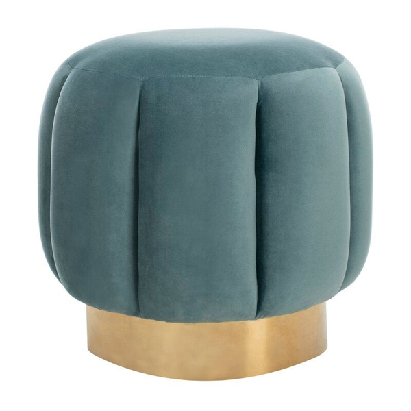 Teal Tufted Ottoman