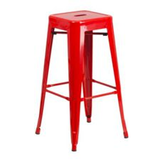 Red Metal Bar Stool