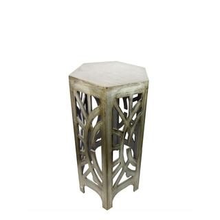 Brushed Silver Side Table