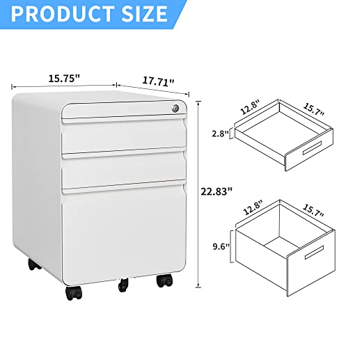 White Locks Filing Cabinet