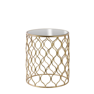 Gold and Glass Eyelet Side Table