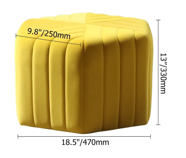 Yellow Velvet Hexagonal Ottoman